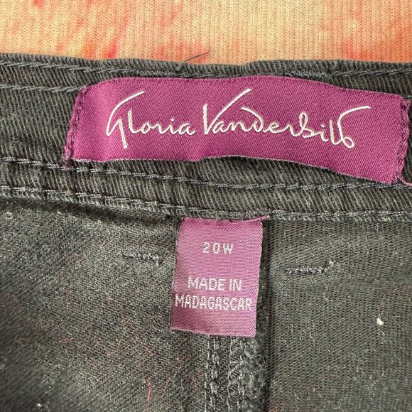 Gloria Vanderbilt Womens Plus Size 20W Short Black Straight Leg Denim Jeans - Picture 3 of 11